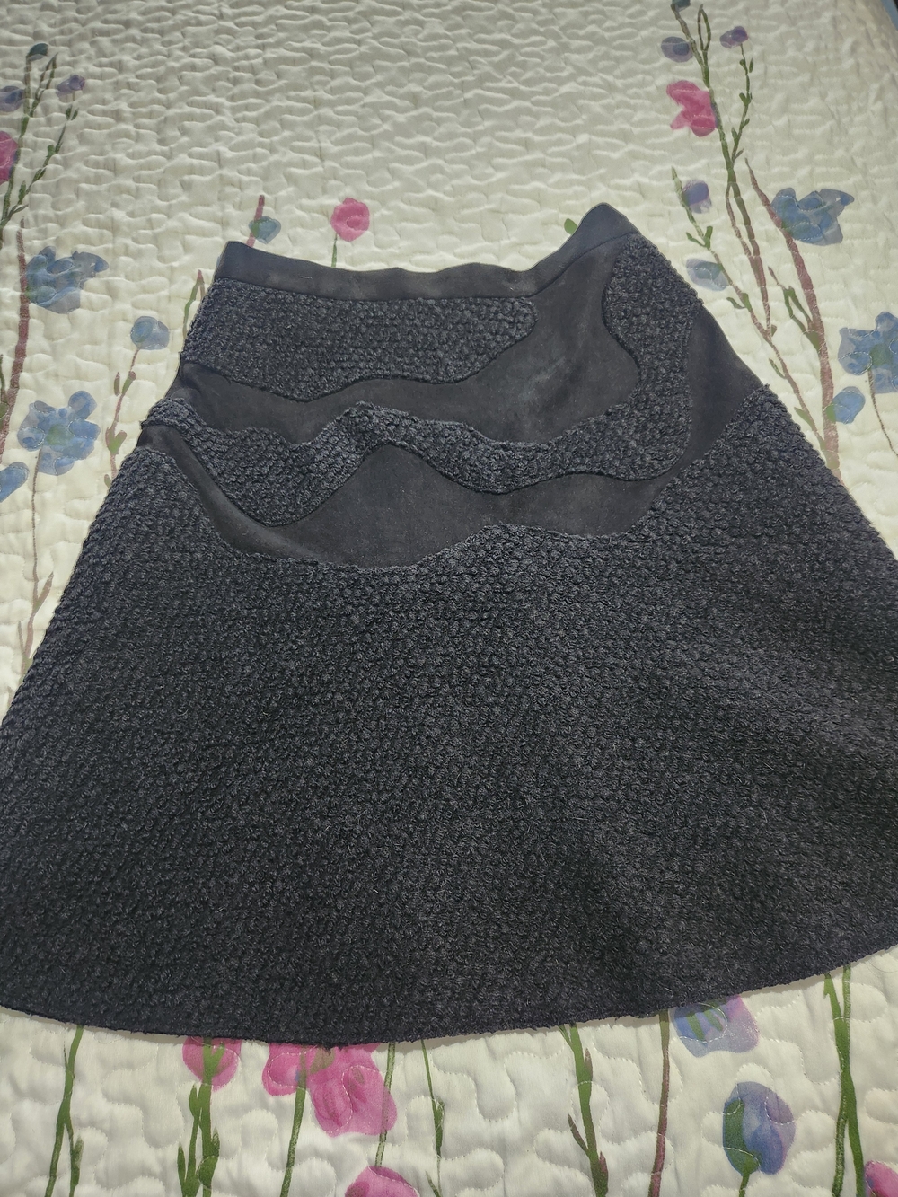 Raoul Wool Mix Blend Swirl A-Line Skirt